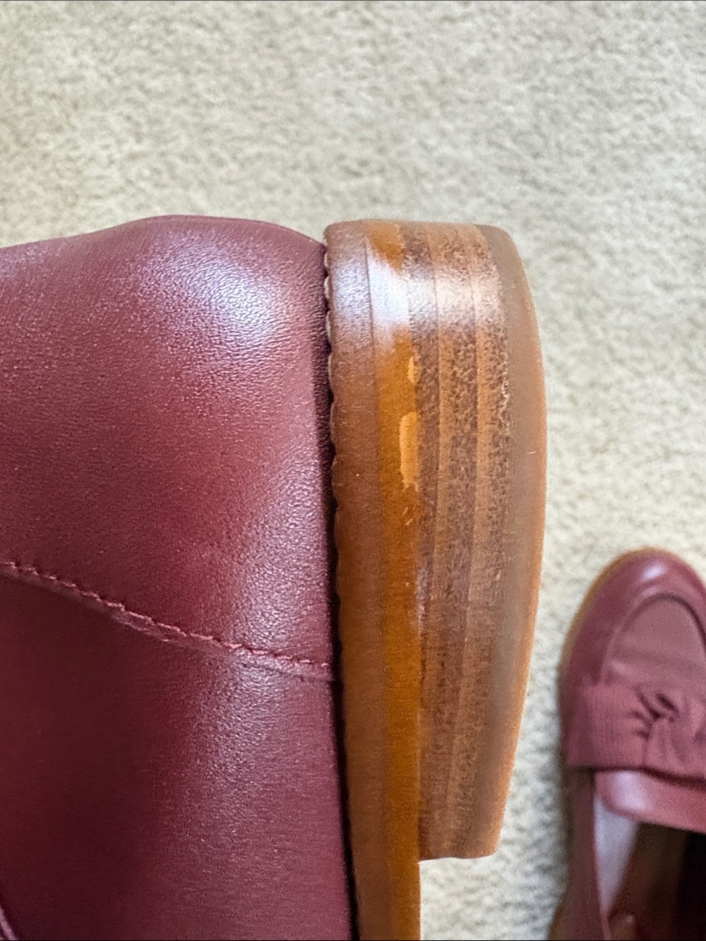 Quince Women's Burgundy Bow Loafers - Picture 10 of 13